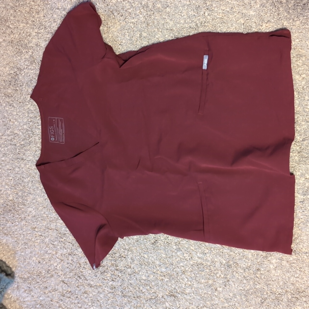 Figs Medium burgundy Scrub Top